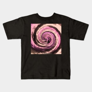 Tunnel Swirl of Pixel Pink Hearts Pattern Kids T-Shirt